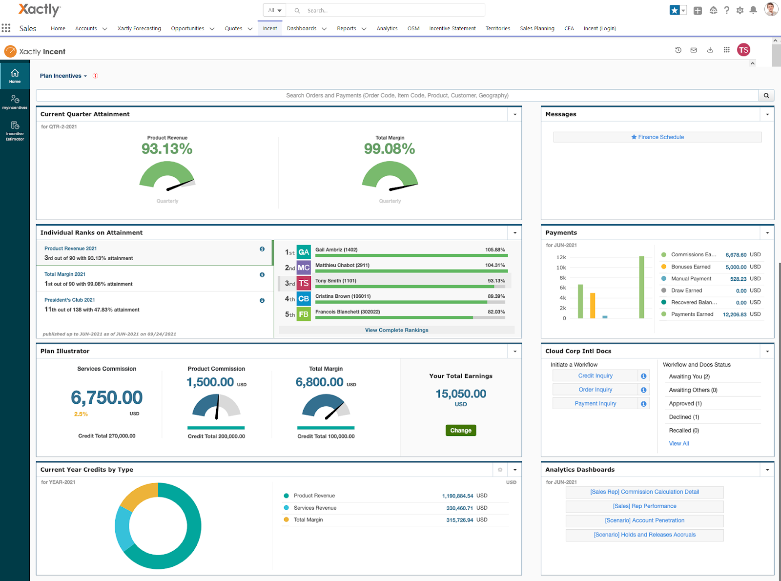 Screenshot of Xactly