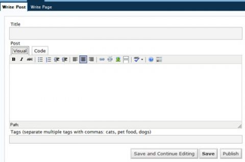 Screenshot of Wordpress WYSIWYG Write Post plus Tagging