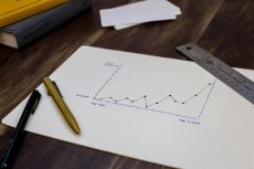 a handwritten graph sitting on a desk